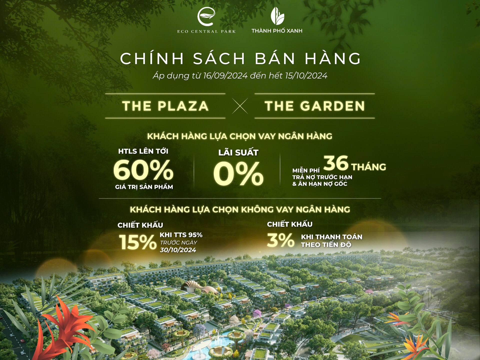 Chính sách bán hàng phân khu The Plaza & The Garden tháng 9/2024